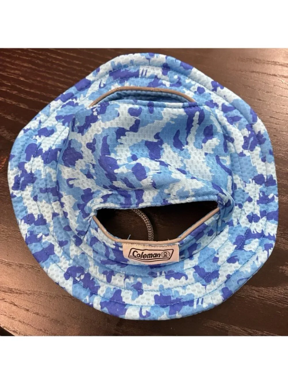 Coleman Pooch Chill Cooling Pet Dog Hat Adjustable Strap Med Large Blue White